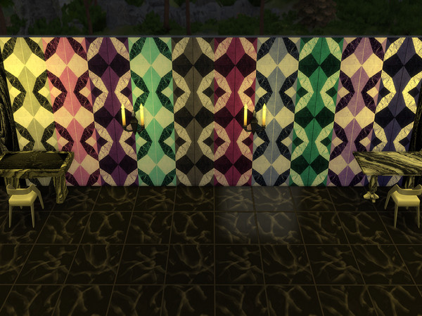 Sims 4 — Wild Tiled 1 by Decaysha — 10 seamless large tile walls by Decaysha.