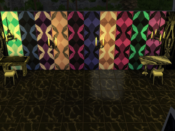 Sims 4 — Wild Tiled 2 by Decaysha — 10 seamless wallpapers by Decaysha. 