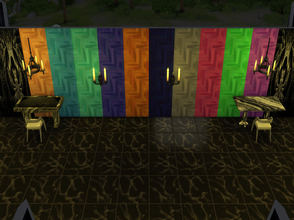 Sims 4 — Palatable Panels 1 by Decaysha — 10 colorful wood panels by Decaysha.