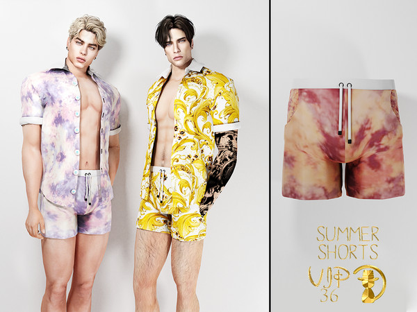 Sims 4 — [PATREON] (Early Access) Summer Shorts VIP36 by Daph's — 8 Swatches Compatible with HQ mod Works with all of
