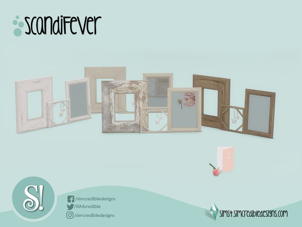 Sims 4 — ScandiFever decor Mirror by SIMcredible! — by SIMcredibledesigns.com available at TSR 4 colors variations