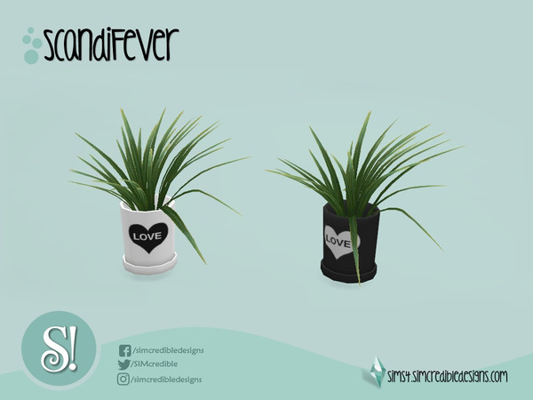 Sims 4 — ScandiFever plant by SIMcredible! — by SIMcredibledesigns.com available at TSR 2 colors variations