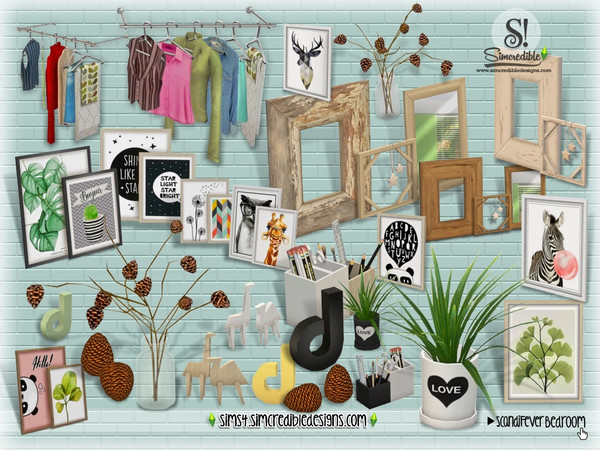 Sims 4 — ScandiFever Bedroom decor by SIMcredible! — The ScandiFever series now has even more decor items. Since this is