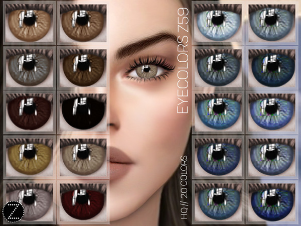 Sims 4 — EYECOLORS Z59 by ZENX — -Base Game -All Age -For Female -20 colors -Works with all of skins -Compatible with HQ