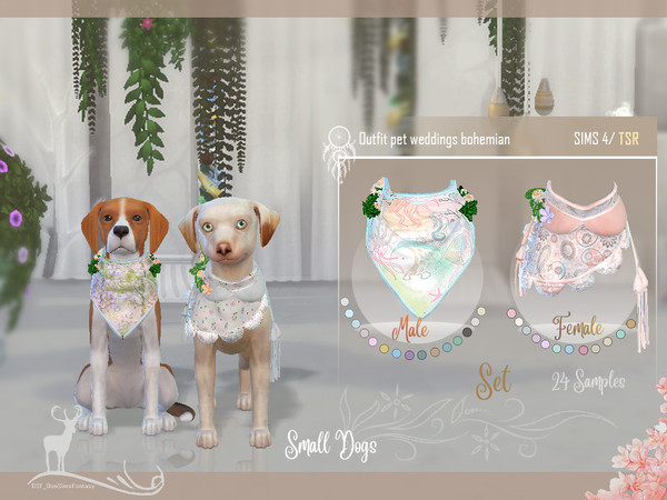 Sims 4 — Outfit pet weddings bohemian Small Dog by DanSimsFantasy — Suit to dress the pets that accompany you in a