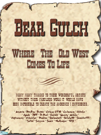 Sims 2 — BEAR GULCH by Pinecat — ~ WHERE THE OLD WEST COMES TO LIFE! ~ A fully renovated Western town including The