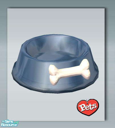 Sims 2 — Ceramic Bone Dog Bowl - Blue by Shakeshaft — Part of a new mesh dog bowl with a bone motif set includes