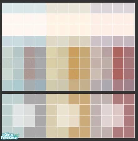 Sims 2 — Charming Tile Set by s00z — Three tiled walls with coordinating floors.