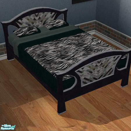 Sims 2 — Marble Bedroom Set -Bed by jmm8220 — Here is the Marble bed Black with Colorful Marble.