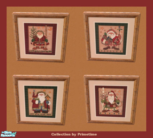 Sims 2 — PT Rebecca Carter Santa by Primetime024 — This collection contains 4 cute prints painted by Rebecca Carter. They