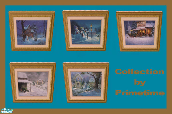 Sims 2 — PT A Stroke Christmas Collection 2 by Primetime024 — This collection contains 5 Christmas prints. They can all