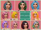 Sims 4 — Mid Wavy Bob Recolor - Backyard by Aurelia_Aquaria — Adds 10 swatches to the Mid Wavy Bob from the Backyard