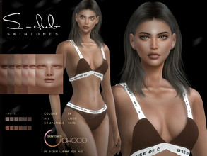 Sims 4 — Natural shine skintones for female(Choco) by S - Club by S-Club — Natural shine skintone for female sims, the