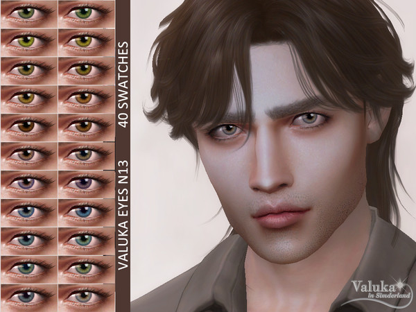 Sims 4 — Eyes N13 by Valuka — Costume make up category 40 colours All genders and ages Thumbnail for identification HQ