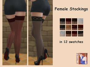 Sims 4 — ws Female Vintage Stockings Mix  by watersim44 — New Female Vintage Stockings Mix ~ Comes in 12 swatches ~