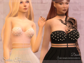 Sims 4 — Spikes Top by Dissia — Corset bralette top with spikes on breasts Available in 31 swatches