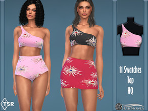 Sims 4 — Ibiza Sequin Embroidered Top by Harmonia — New mesh / All Lods 11 Swatches Please do not use my textures. Please
