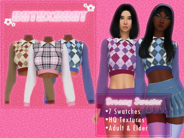 Sims 4 — [B0T0XBRAT] Dreamy Sweater Top by B0T0XBRAT — Hi guys! I'm back! I just wanted to apologize for not being as