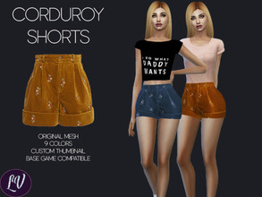 Sims 4 — Corduroy Shorts  by linavees — Original Mesh 9 colors Custom thumbnail Base game compatible Happy simming!