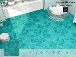 Sims 4 — Arcane Illusions - Mermaid Scale Floor by theeaax — A beautiful mermaid floor 4 Color Swatches Giving your room