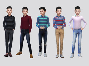 Sims 4 — Long Sleeve Polo Boys by McLayneSims — TSR EXCLUSIVE Standalone item 10 Swatches MESH by Me NO RECOLORING Please