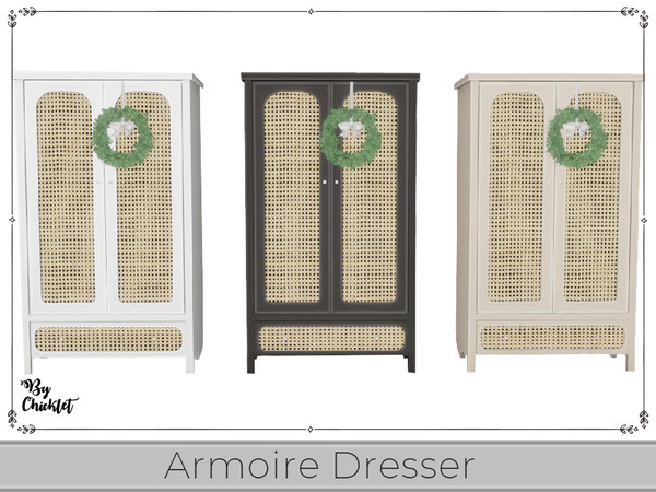 Sims 4 — Modern Charm Armoire Dresser - Maxis Match by Chicklet — Maxis Match Add some charm to your bedroom with these