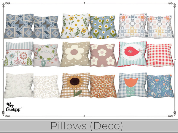 Sims 4 — Modern Charm Bed Pillows - Maxis Match by Chicklet — Maxis Match Add some charm to your bedroom with these