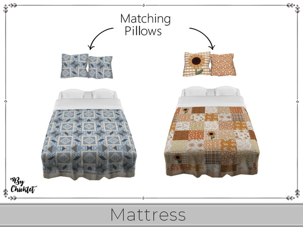 Sims 4 — Modern Charm Double Bed Mattress - Maxis Match by Chicklet — Maxis Match Add some charm to your bedroom with