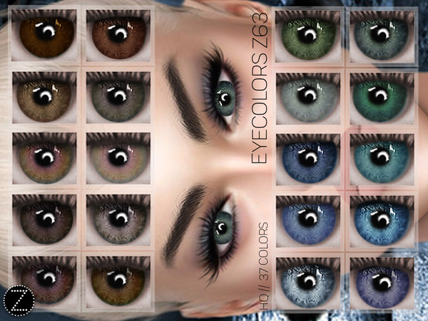 Sims 4 — EYECOLORS Z63 by ZENX — -Base Game -All Age -For Female -37 colors -Works with all of skins -Compatible with HQ
