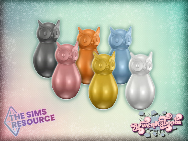 Sims 4 — Brymming - Ceramic Owl by ArwenKaboom — Base game deco owl in 6 recolors. You can find all items by searching
