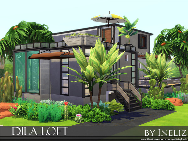 Sims 4 — Dila Loft by Ineliz — Dila Loft is a perfect getaway place for sims that want their own island filled with hobby