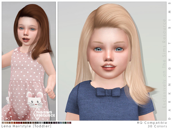 Sims 4 — Lena Hairstyle [Toddler] by DarkNighTt — Lena Hairstyle for casual and formal outfits for toddlers. 30 colors