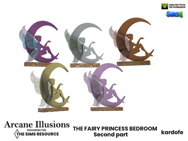 Sims 4 — Arcane Illusions_The fairy princess bedroom_Fairy on the moon by kardofe — Decorative figurine depicting a