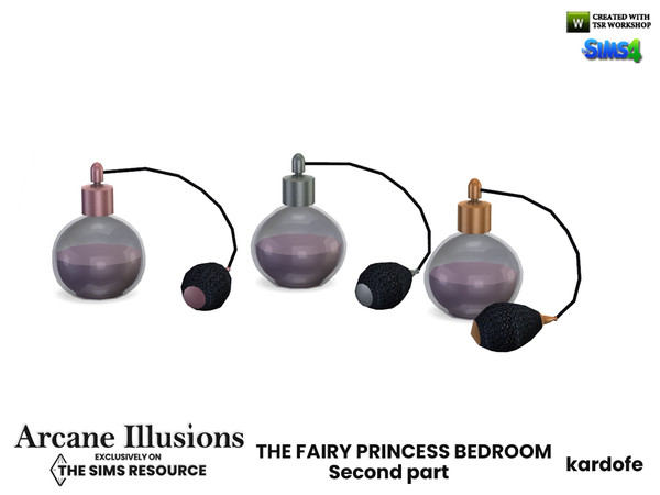 Sims 4 — Arcane Illusions_The fairy princess bedroom_Fairy parfum by kardofe — Parfum bottle, glass, with applicator, in