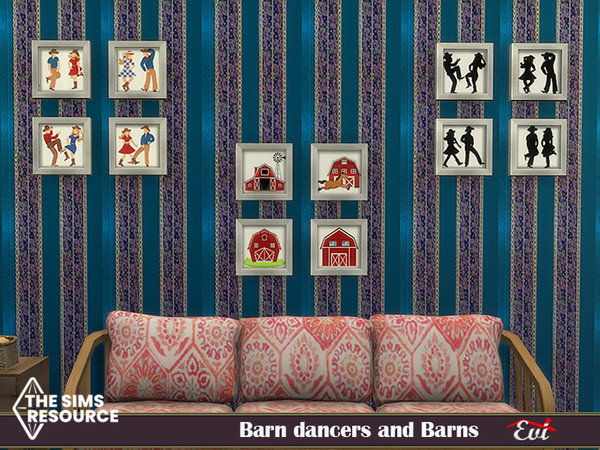 Sims 4 — Barn Dancers and Barns by evi — Three cute decoration items for your cottages