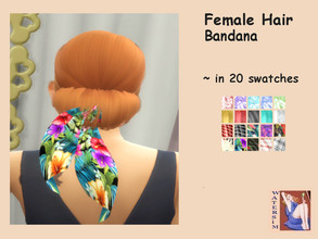Sims 4 — ws Retro Hair Scarf - RC by watersim44 — This is a standalone recolor by Leah Lillith - Euphoria Hair Bandana ~