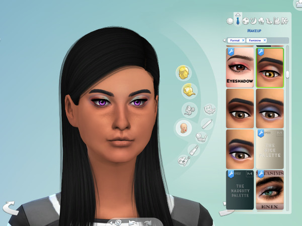 Sims 4 — Eyeshadow CC by Deku_Mariposa09 — It is a pink and white eyeshadow that is a part of a set.