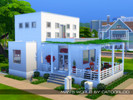 Sims 4 — Man's World NO CC - Oak Alcove by catoorloo — It's a modern house for men, mostly in white, red and gray hues,