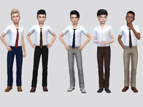 Sims 4 — Basic Kids Uniform Boys by McLayneSims — TSR EXCLUSIVE Standalone item 5 Swatches MESH by Me NO RECOLORING