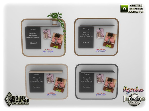Sims 4 — Agorba office wall shelf deco by jomsims — Agorba office wall shelf deco