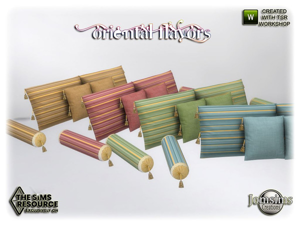 Sims 4 — Oriental flavors cushions sofa by jomsims — Oriental flavors cushions sofa