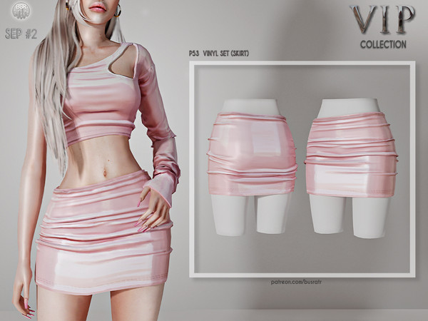Sims 4 — [PATREON]  (Early Access) VINYL SET (SKIRT) P53 by busra-tr — 12 colors Adult-Elder-Teen-Young Adult For Female
