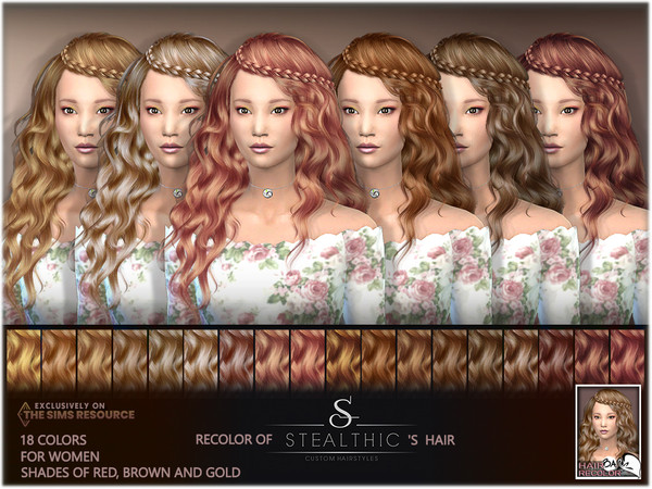 Sims 4 — Recolor of Stealthic's Genesis Hair by BAkalia — Hello :) Beautiful hair created by Stealthic enriched with a