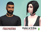 Sims 4 — Simple O-Ring Choker by riacreates — Simple O-Ring choker with 6 total swatches. Includes both silver and gold
