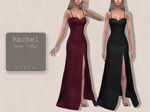 Sims 4 — Rachel Gown. by Pipco — A simple, elegant gown in 13 colors. Base Game Compatible New Mesh All Lods HQ