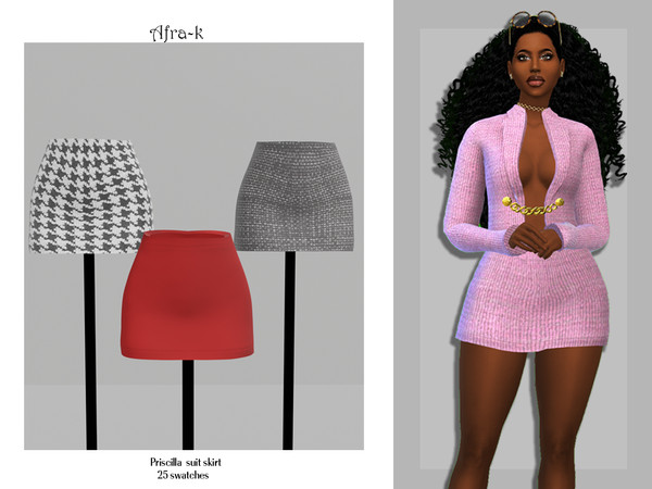 Sims 4 — Priscilla suit skirt by akaysims — A short suit skirt in 25 swatches. - All maps included - Custom thumbnail