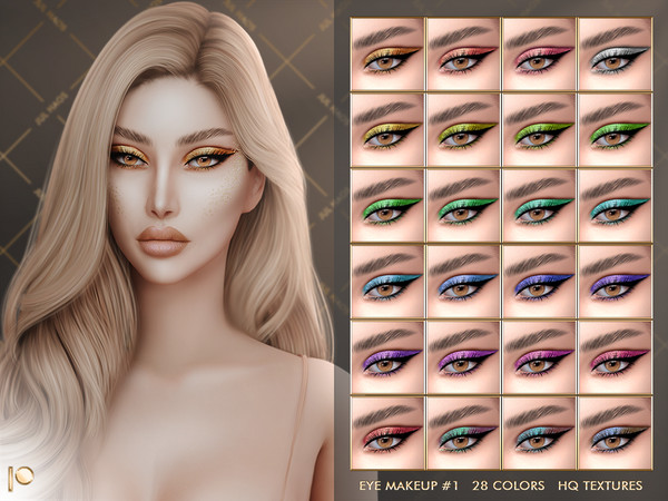 Sims 4 — [PATREON] EYE MAKEUP #1 by Jul_Haos — - CATEGORY: EYESHADOW - COLORS: 28 - SLIDERS COMPATIBLE - GENDER: FEMALE -