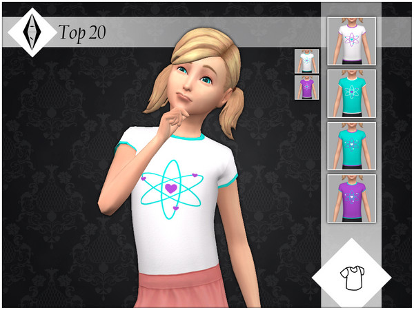 Sims 4 — Top 20 by AleNikSimmer — Tucked in Tshirt inspired by Chelsea from Barbie Dreamhouse Adventures. It comes in 6