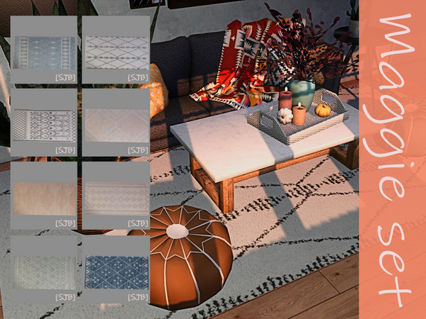 Sims 4 — Maggie set rug by Ylka — This is the rug for your living room. Has 8 colors. You can see all the colors in the