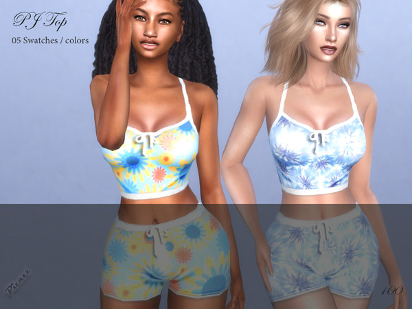 Sims 4 — PJ Top by pizazz — PJ Top for your sims 4 game. image above was taken in game so that you can see how it will
